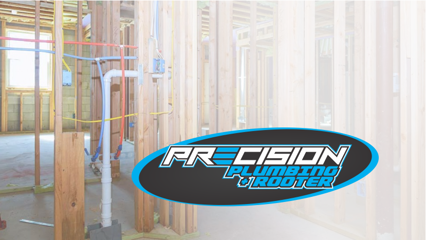 Rough-in plumbing during a new construction build
