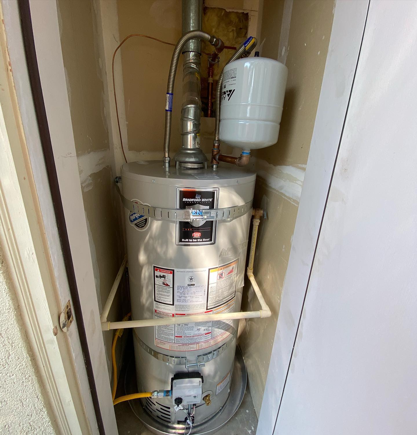 Bradford White water heater installation